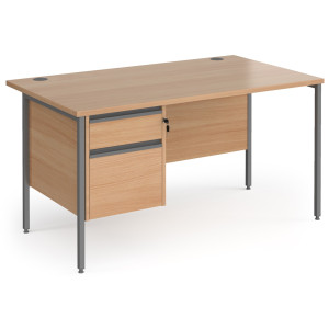 Harlow Straight Desk with 2 Drawer Pedestal
