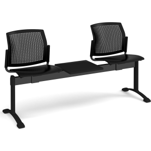 Santana Perforated Back Plastic Seating Bench With 2 Seats and Table