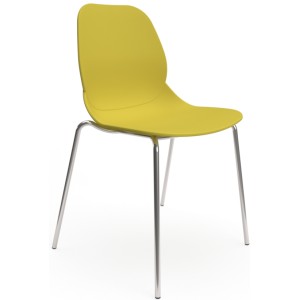 Coco Plastic Shell Chair with 4 Chrome Legs