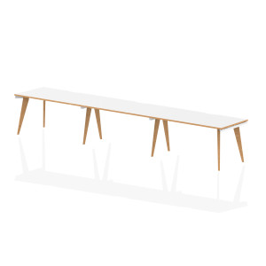 Oslo Single Wood Frame Bench Desk (3 pod)
