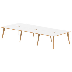 Oslo B2B Wood Frame Bench Desk (6 pod)