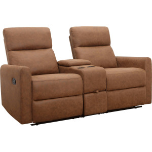 Daoulas Brown Double Recliner Sofa