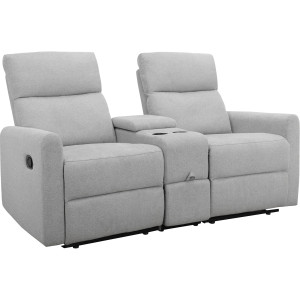 Daoulas Grey Fabric Double Recliner Sofa