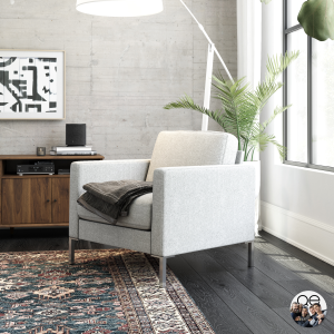 Fabry Grey Linen Chair