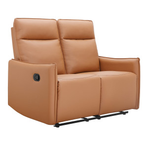 Lugo 2 Seater PU Cognac Recliner Chair