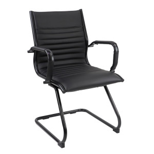 Batley Cantilever Black Frame Visitor Boardroom Leather Chair