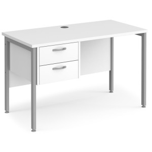 Maestro H Frame Shallow Desk with Two Drawer Pedestal