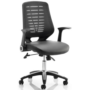 Relay Mesh Back Leather Seat Office Chair 