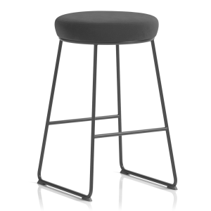 Turin Black Frame Fabric Seat Stool Chair