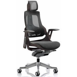 Zure Black Frame Charcoal Mesh Ergonomic Office Chair