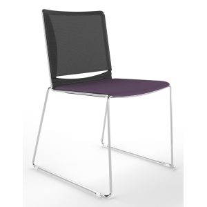 Tango Upholstered Seat And Mesh Back Stacking Chair