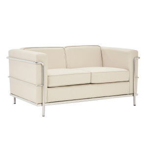 Belmont Twin Seater Cubed Leather Faced Reception Chair