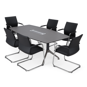 Nero Boardroom Bundle with 6 x Cante Chairs