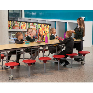 Rectangular Mobile Folding Table with 12 Seats