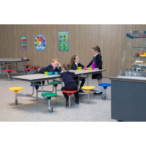 Rectangular Mobile Folding Table with 8 Seats