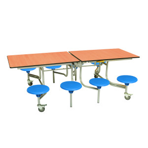 Rectangular Mobile Folding Table with 8 Seats