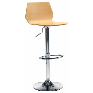 Stork Height Adjustable Wooden Bar Stool