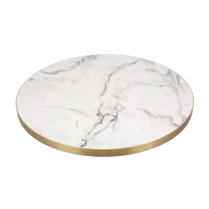 Tuff Top Premium – High Gloss Round Table Top with metallic gold edging