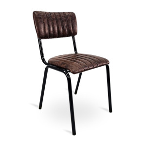 Bourbon Vintage Style Faux Leather Side Chair