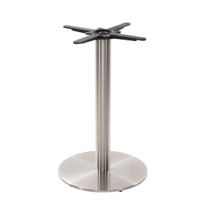 Danilo Stainless Steel Round Table Base | Coffee, Dining and Poseur Heights