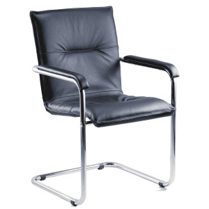 Envoy Visitors Black Leather Faced Chair