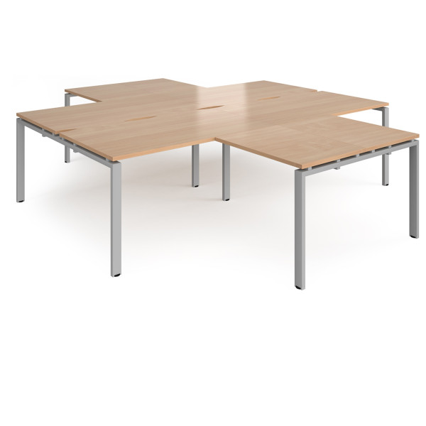 Adapt 4 Person Desk Cluster with Return Unit