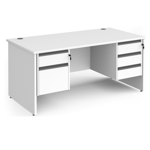 Harlow Panel End Straight Desk with Two and Three Drawer Pedestals