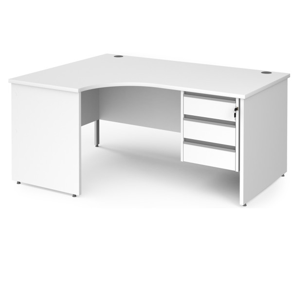 Harlow Panel End Ergonomic Desk with Three Drawer Pedestal