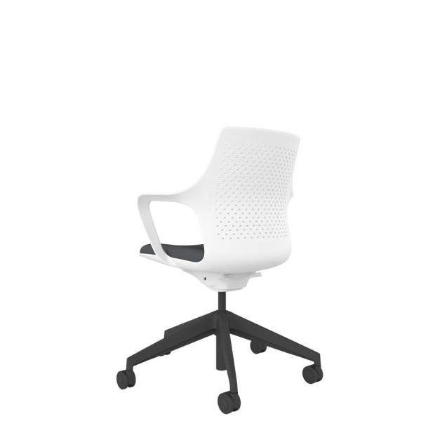 White Perforated Shell With Black Swivel Base