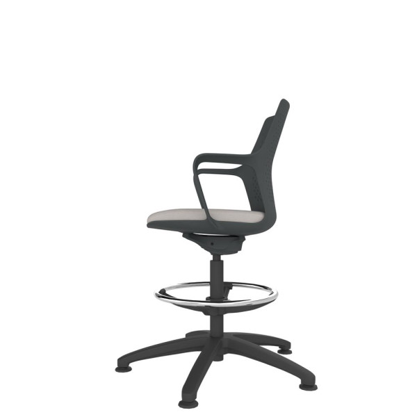 Black Perforated Shell Draughtsman With Black Swivel Base