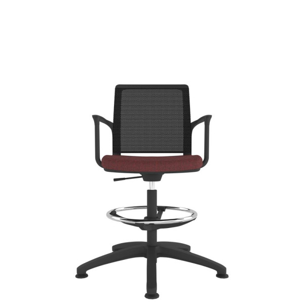 Black Shell Mesh Back Draughtsman Task Chair