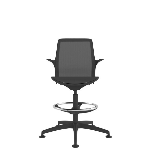 Black One-Piece Mesh Work Stool