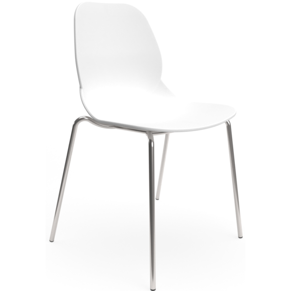 Coco Plastic Shell Chair with 4 Chrome Legs