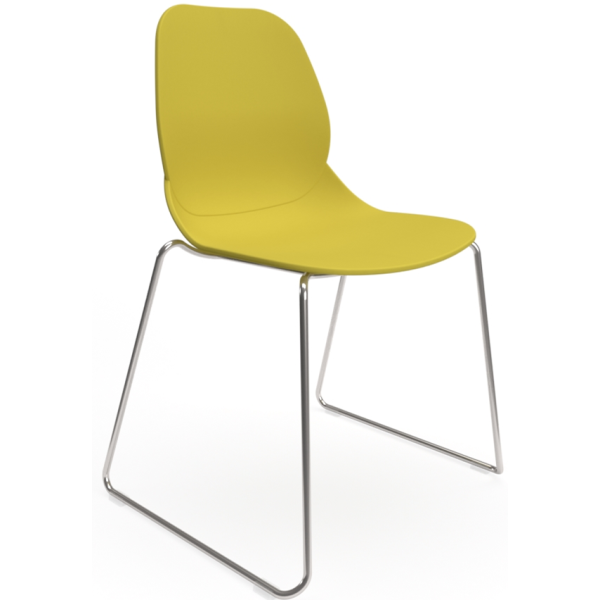 Coco Plastic Shell Chair with Chrome Skid Frame