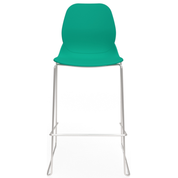 Coco Plastic Shell Chair with High Chrome Skid Frame
