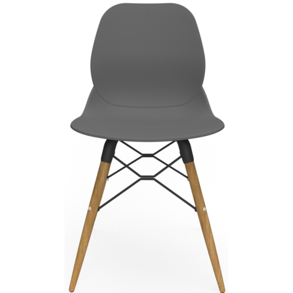 Coco Plastic Shell Chair with Wooden 4 leg Eiffel Frame