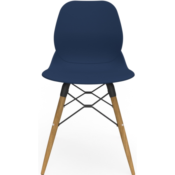 Coco Plastic Shell Chair with Wooden 4 leg Eiffel Frame
