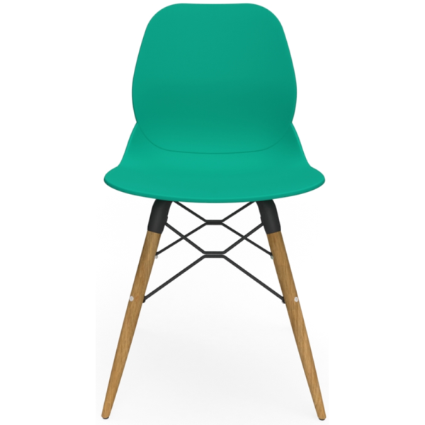 Coco Plastic Shell Chair with Wooden 4 leg Eiffel Frame