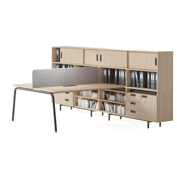 Narbutas Round Bench Desking with Storage