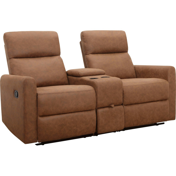 Daoulas Brown Double Recliner Sofa