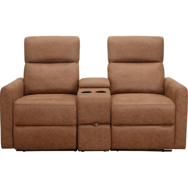 Daoulas Brown Double Recliner Sofa
