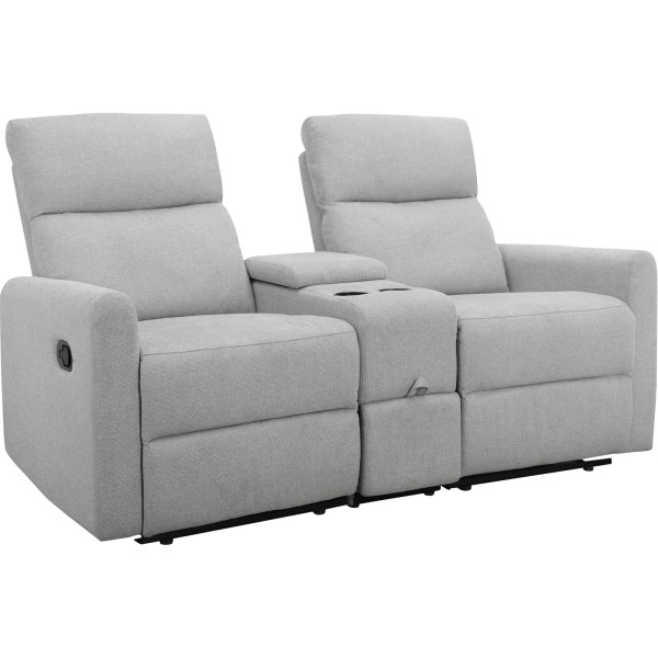 Daoulas Grey Fabric Double Recliner Sofa