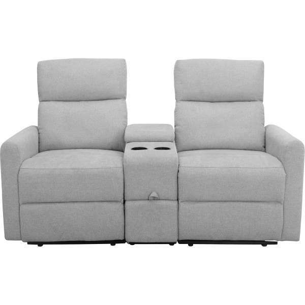 Daoulas Grey Fabric Double Recliner Sofa