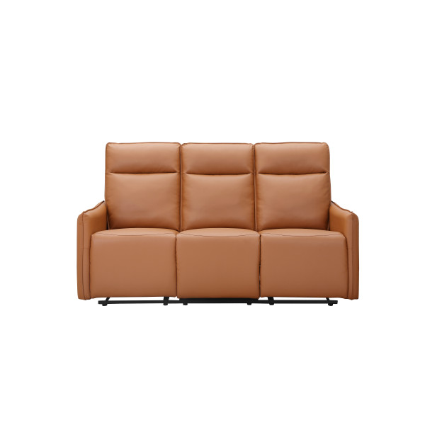 Lugo 3 Seater PU Cognac Recliner Chair