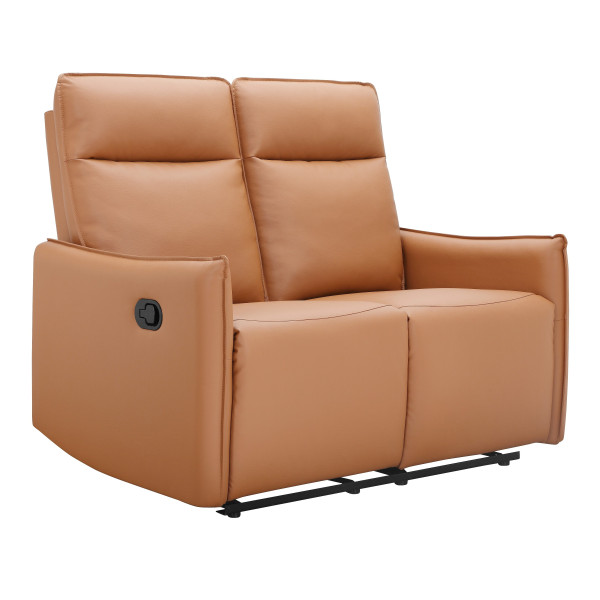 Lugo 2 Seater PU Cognac Recliner Chair