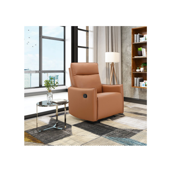 Lugo PU Cognac Recliner Chair