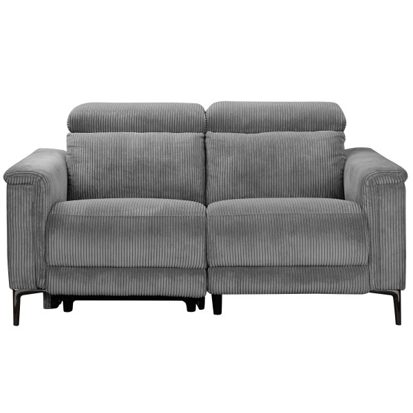 Lund 2 Seater Recliner Grey Corduroy Sofa