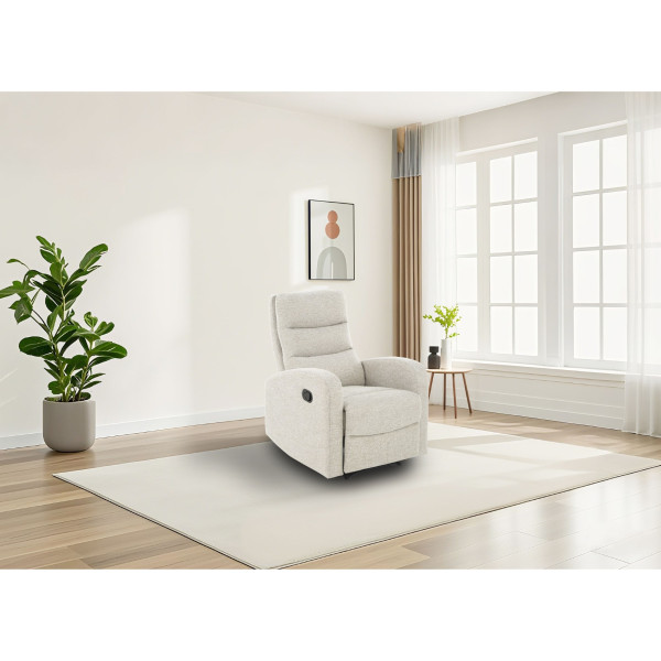 Rena Single Seater Natural Fabric Recliner Chair