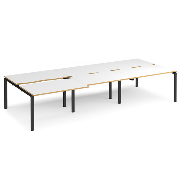 Adapt 1600mm Deep Sliding Top Triple Back to Back Bench Desk