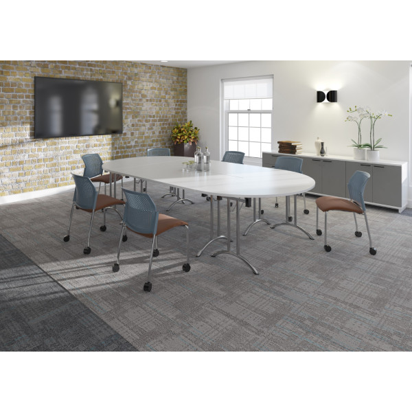 Deco Semi-Circular Curved Folding Leg Meeting Table